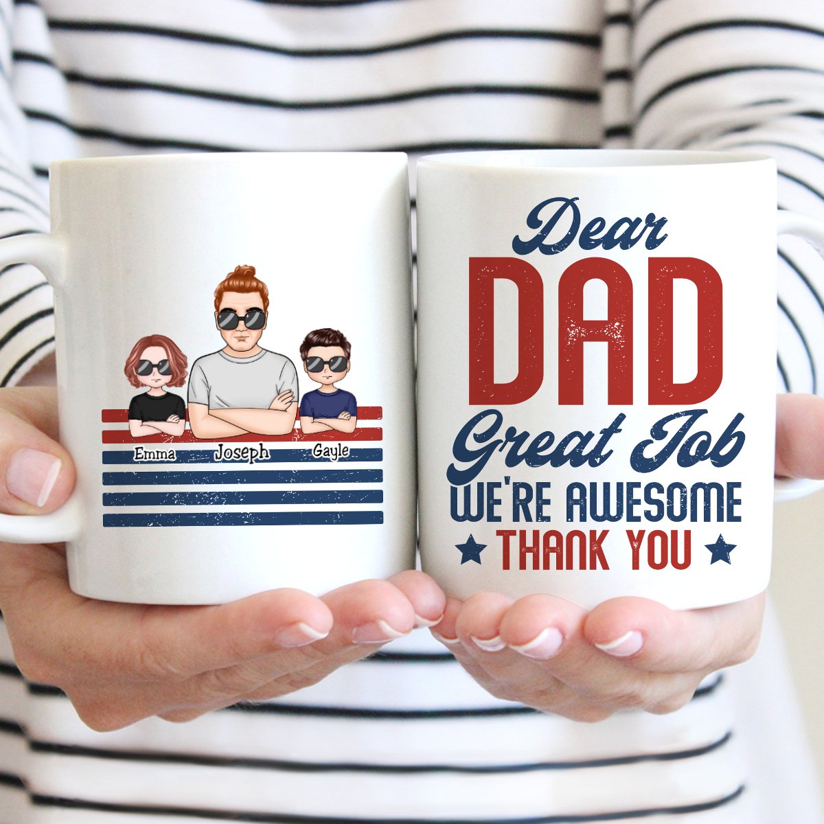 Father's Day - Dear Dad Great Job We're Awesome - Personalized Mug (TT) - Makezbright Gifts