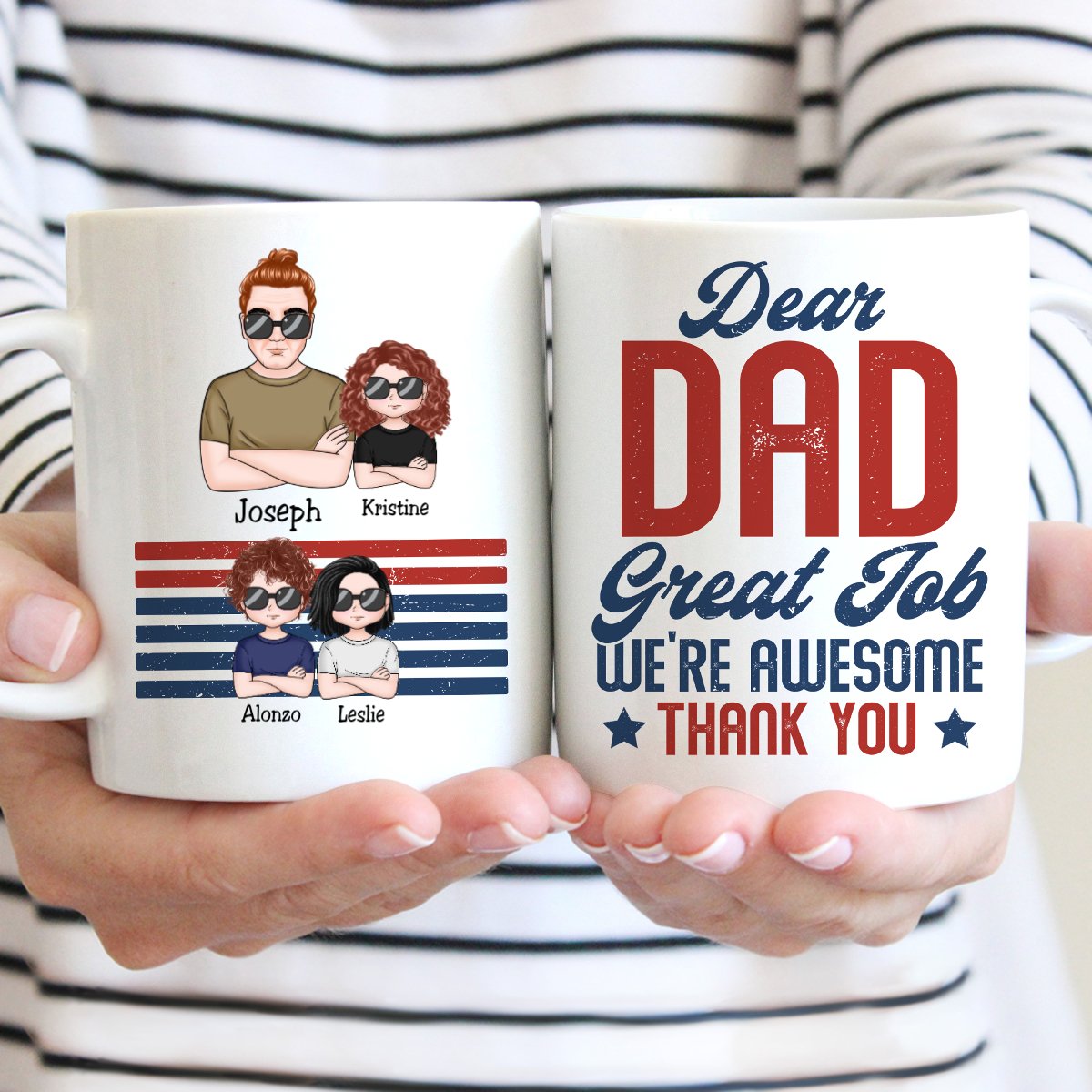 Father's Day - Dear Dad Great Job We're Awesome - Personalized Mug (TT) - Makezbright Gifts