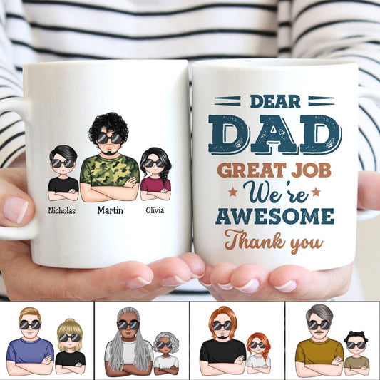 Father's Day - Dear Daddy Great Job We're Awesome Thank You - Personalized Mug (TT) - Makezbright Gifts