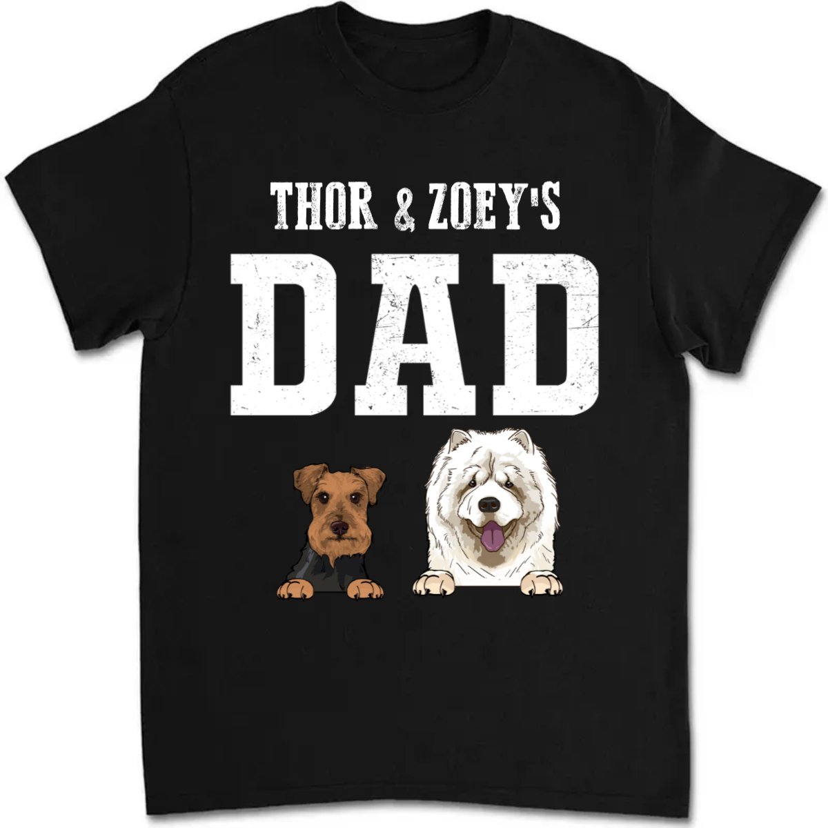 Father's Day - Dog Dad - Personalized T - shirt - Makezbright Gifts