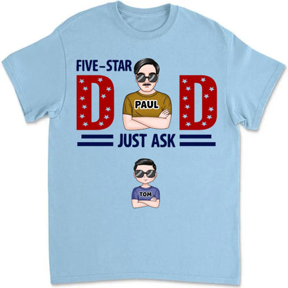 Father's Day - Five Star Dad Just Ask - Personalized T - shirt - Makezbright Gifts