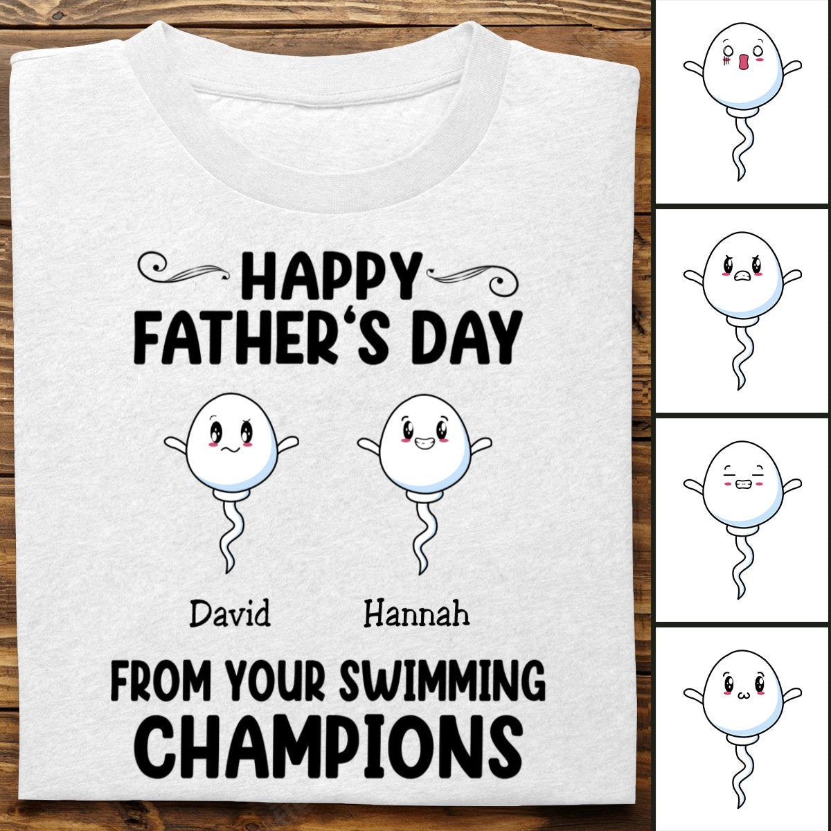 Father's Day - Happy Father's Day From Your Swimming Champion - Personalized Unisex T - shirt - Makezbright Gifts