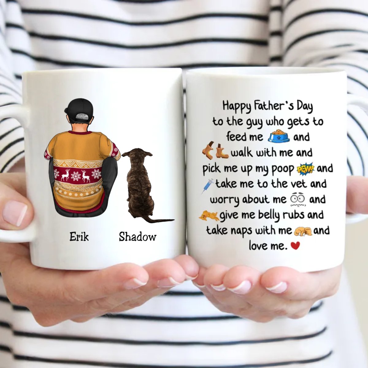 Father's Day - Happy Father's Day To The Guy Who Gets To Feed Me - Personalized Mug - Makezbright Gifts