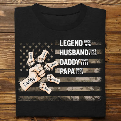 Father's Day - Legend Husband Daddy Papa - Personalized T - Shirt - Makezbright Gifts