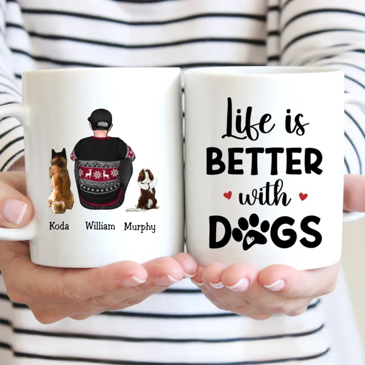 Father's Day - Life Is Better With Dogs - Personalized Mug - Makezbright Gifts