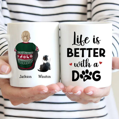 Father's Day - Life Is Better With Dogs - Personalized Mug - Makezbright Gifts