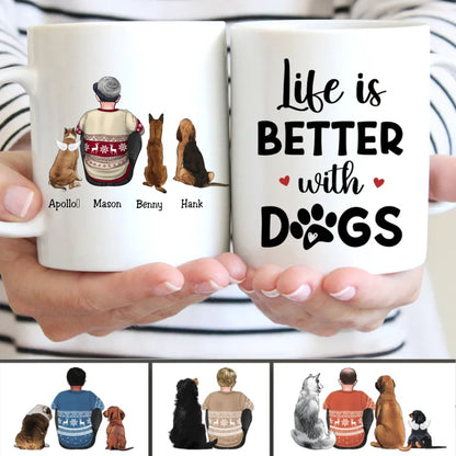 Father's Day - Life Is Better With Dogs - Personalized Mug - Makezbright Gifts