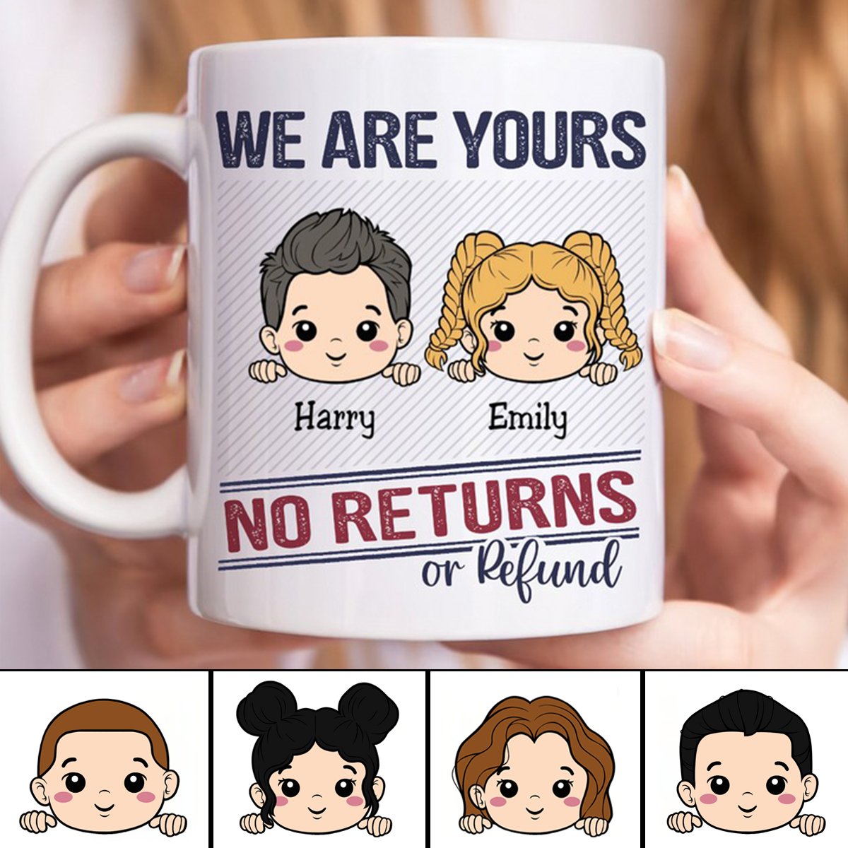 Father's Day - No Returns Or Refunds Grandkids - Personalized Mug (TB) - Makezbright Gifts