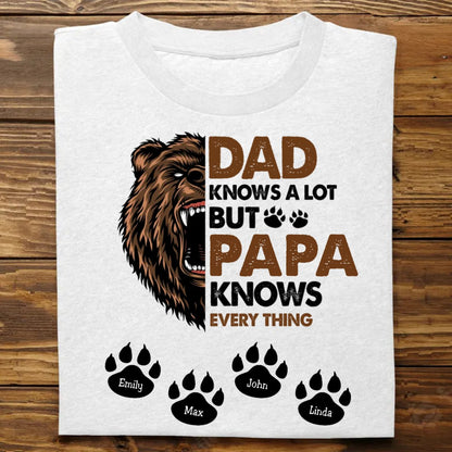 Father's Day - Papa Knows Everything - Personalized Unisex T - shirt - Makezbright Gifts