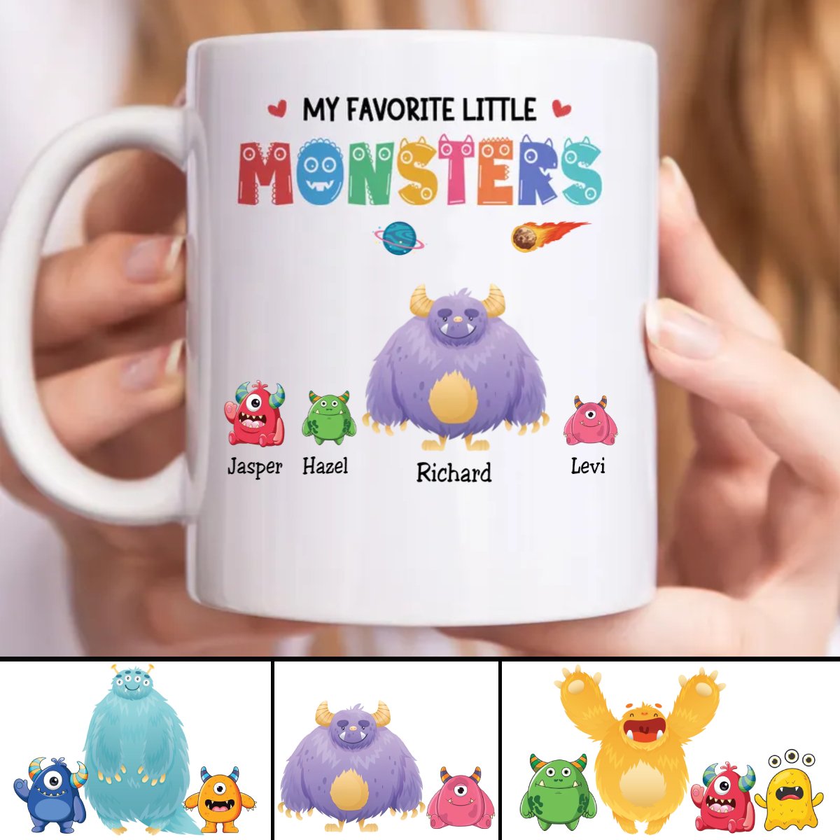 Father's Day - Papa Monster - Personalized Mug - Makezbright Gifts