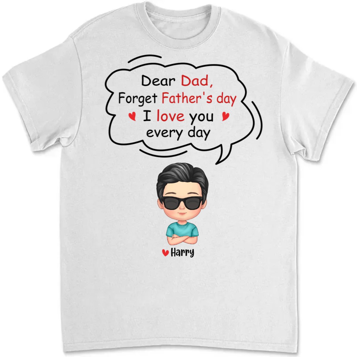 Father's Day - Peeking Doll Kids Happy Father‘s Day - Personalized T - Shirt (TB) - Makezbright Gifts