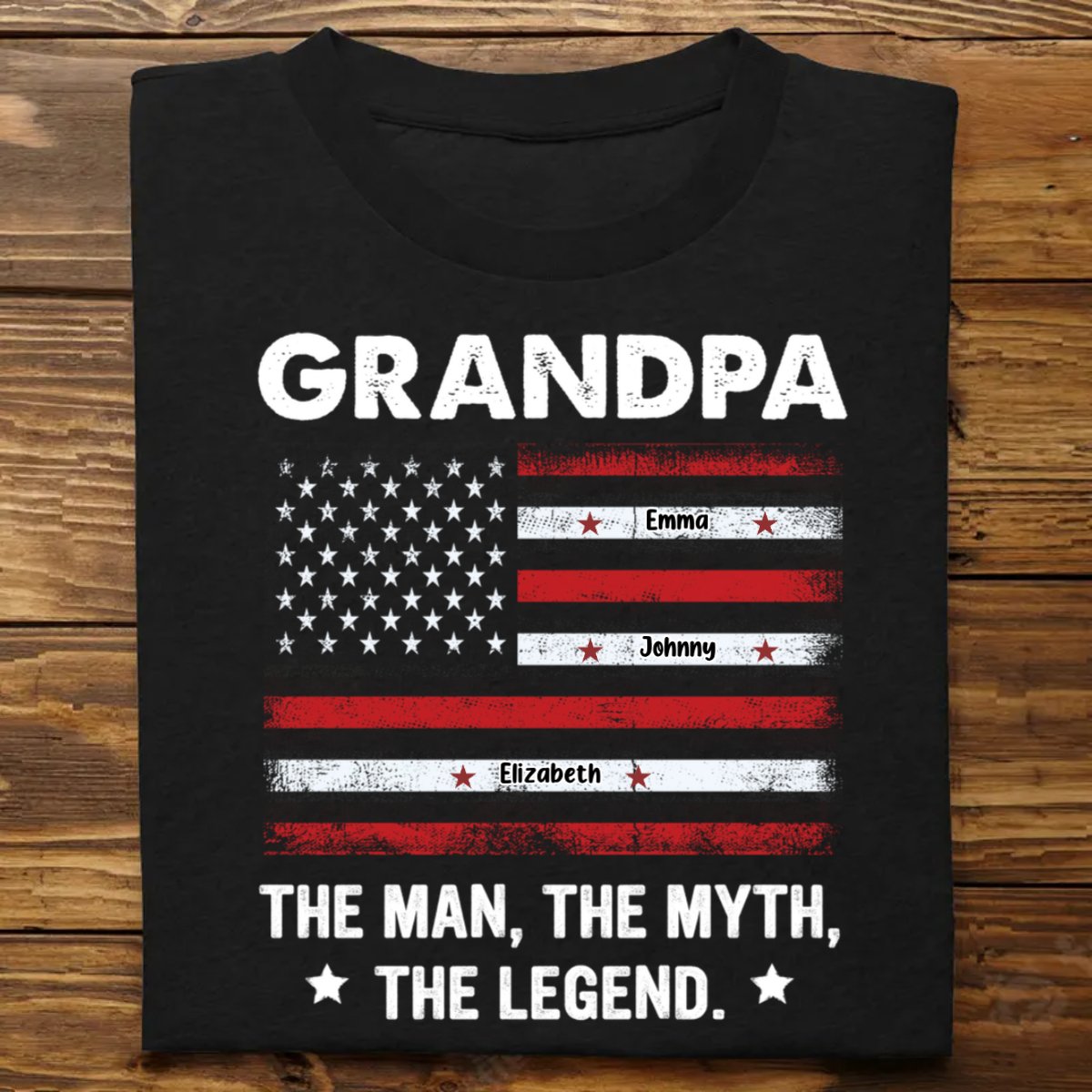 Father's Day - The Man, The Myth, The Legend - Personalized T - Shirt - Makezbright Gifts