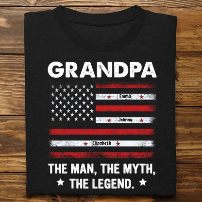 Father's Day - The Man, The Myth, The Legend - Personalized T - Shirt - Makezbright Gifts