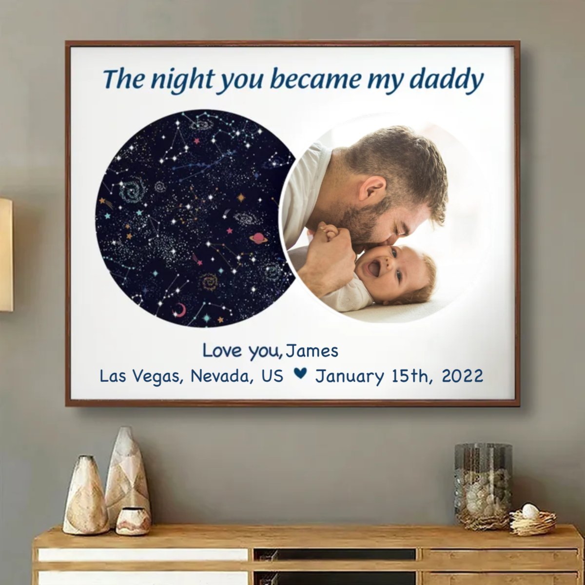 Father's Day - The Night You Became My Daddy - Personalized Poster - Makezbright Gifts