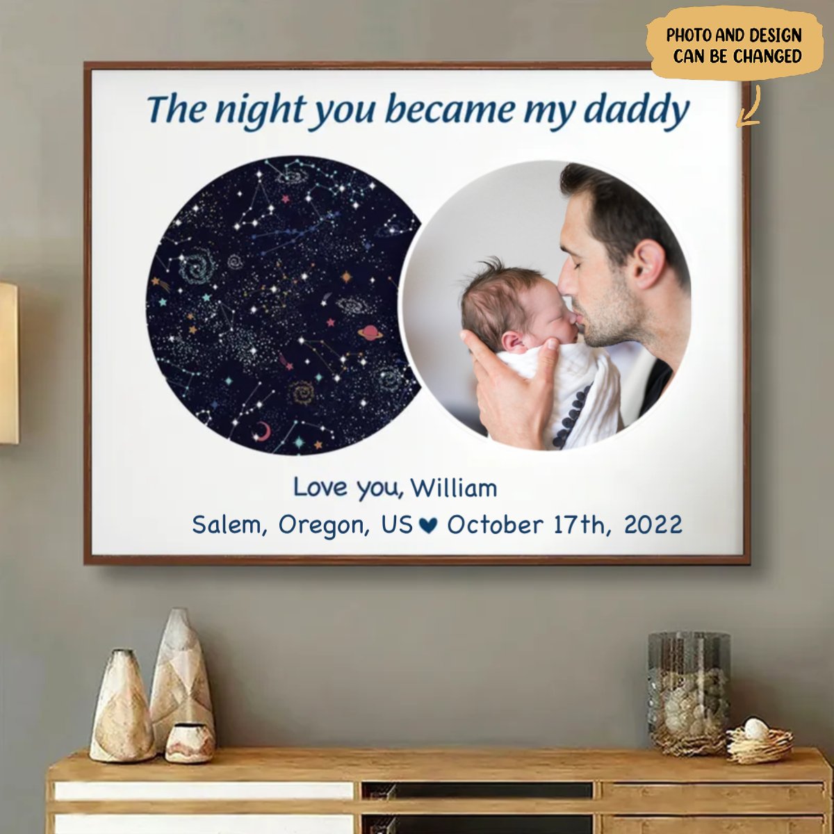 Father's Day - The Night You Became My Daddy - Personalized Poster - Makezbright Gifts