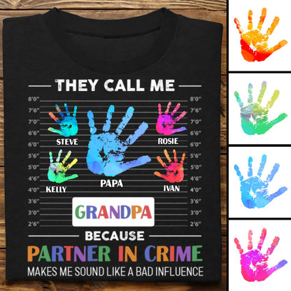 Father's Day - They Call Me Grandpa Because Partner In Crime - Personalized Unisex T - shirt, Hoodie, Sweatshirt - Makezbright Gifts