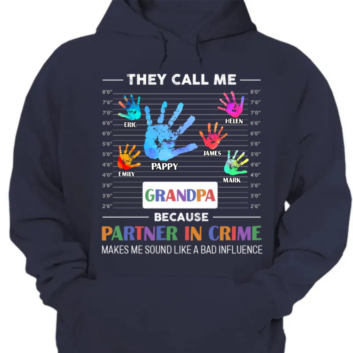 Father's Day - They Call Me Grandpa Because Partner In Crime - Personalized Unisex T - shirt, Hoodie, Sweatshirt - Makezbright Gifts