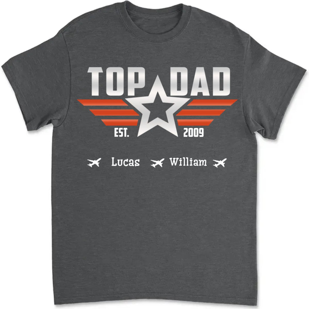 Father's Day - Top Dad With Kids - Personalized Unisex T - shirt - Makezbright Gifts