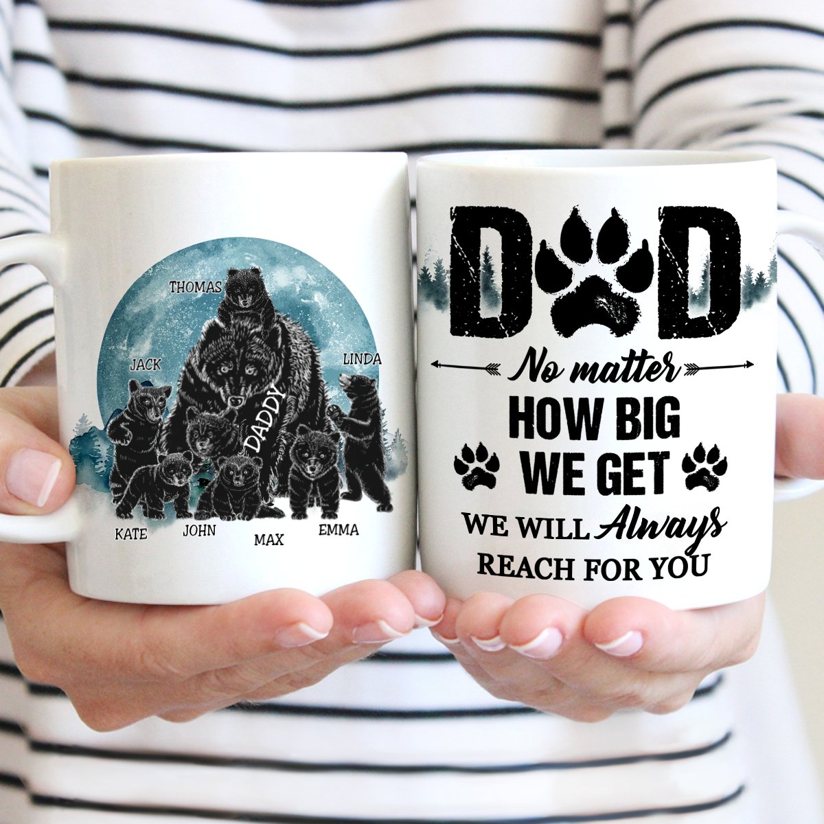 Father's Day - We'll Always Reach For You - Personalized Mug - Makezbright Gifts