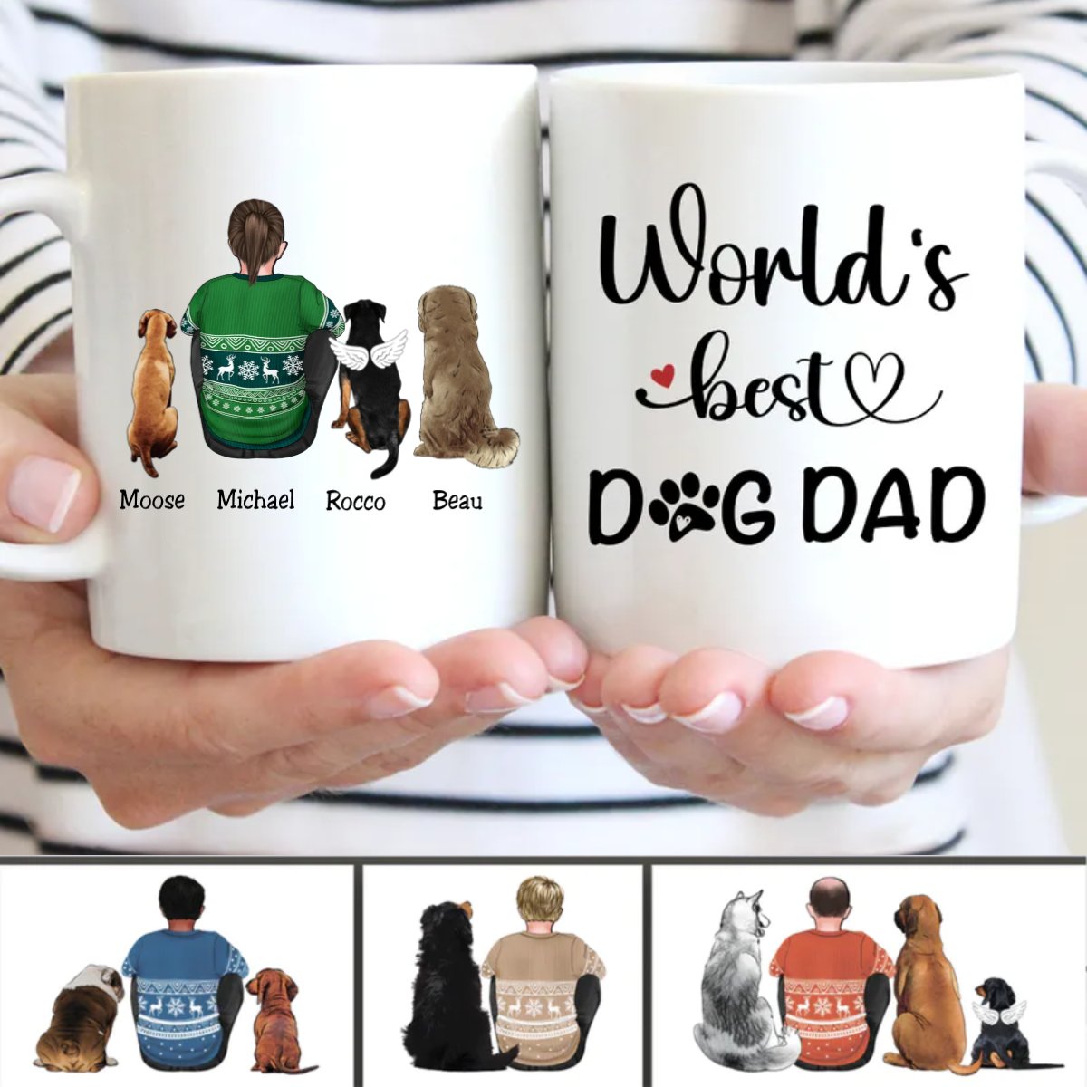 Father's Day - World's Best Dog Dad - Personalized Mug - Makezbright Gifts