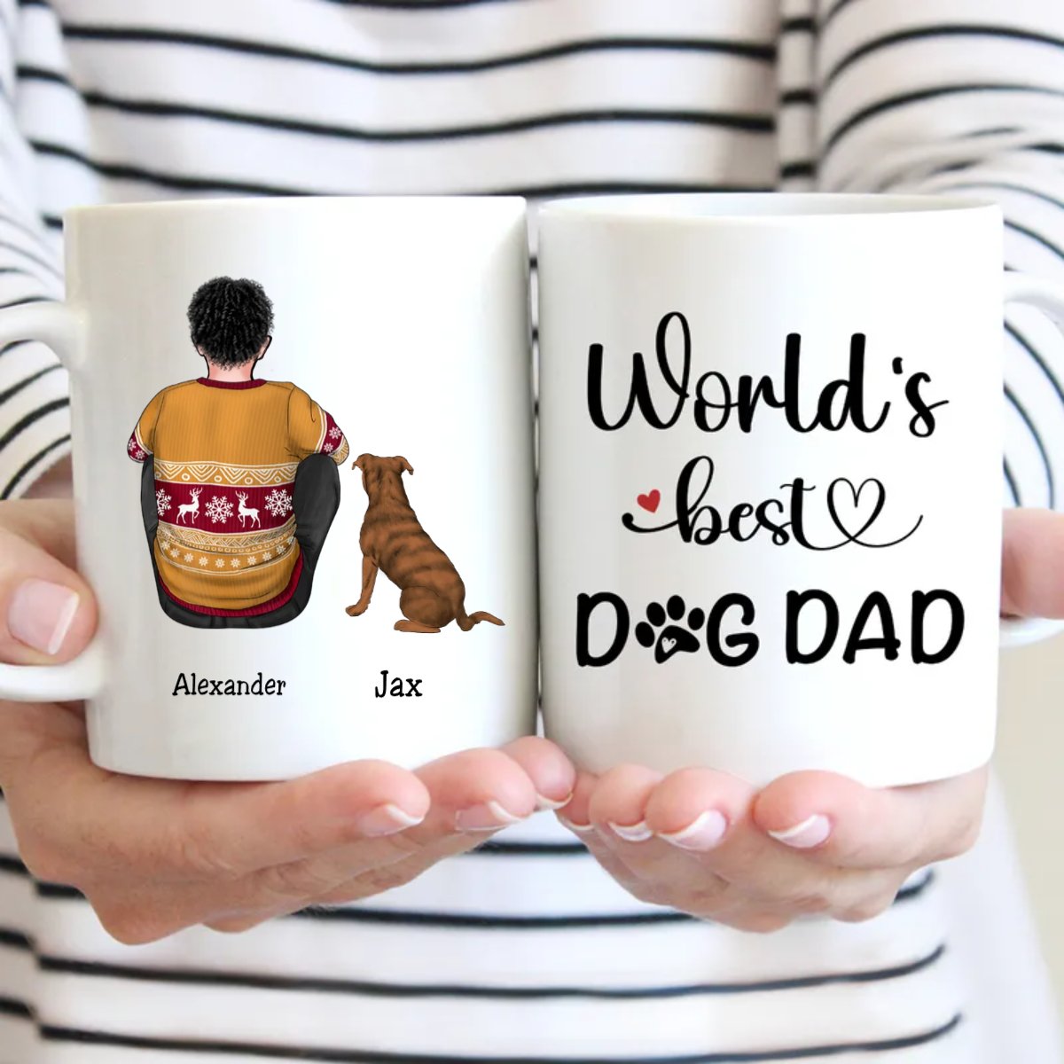 Father's Day - World's Best Dog Dad - Personalized Mug - Makezbright Gifts