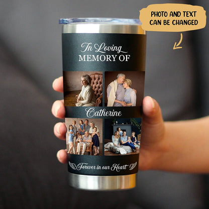 Forever In Our Hearts Personalized Stainless Steel Tumbler - 20oz (BL) - Makezbright Gifts