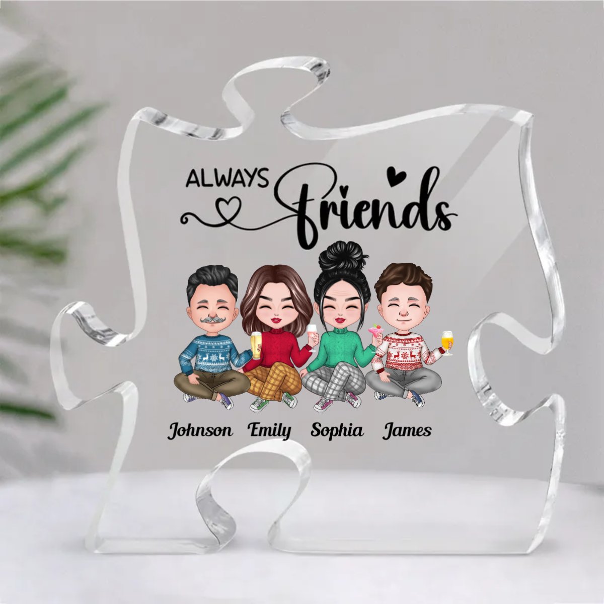 Friends - Always Friends - Personalized Acrylic Plaque - Makezbright Gifts