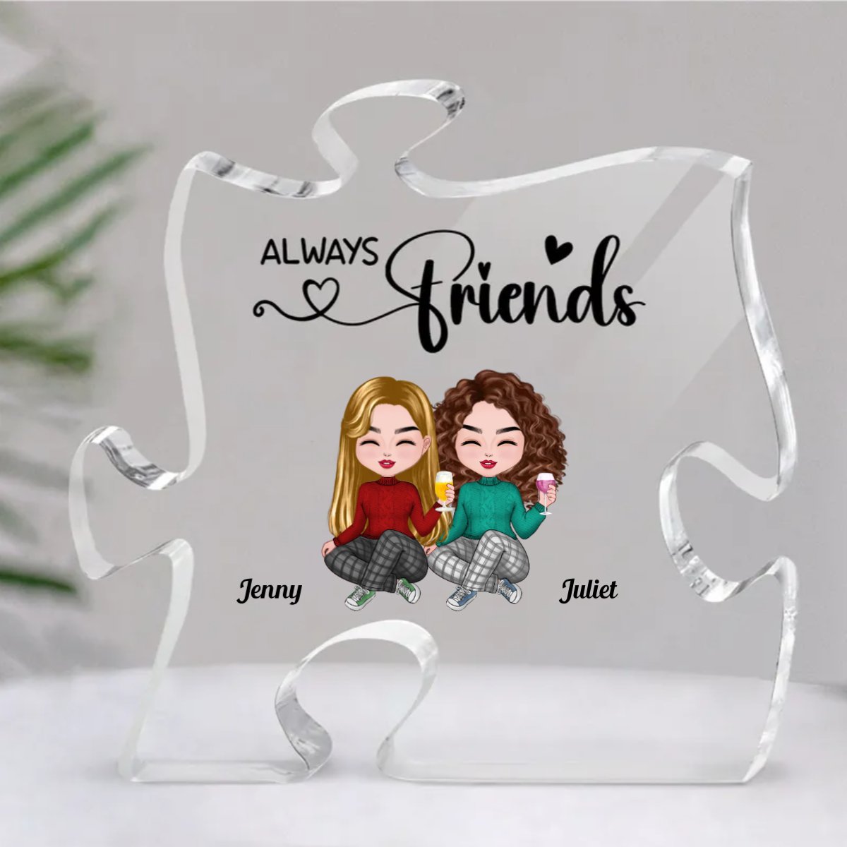 Friends - Always Friends - Personalized Acrylic Plaque - Makezbright Gifts