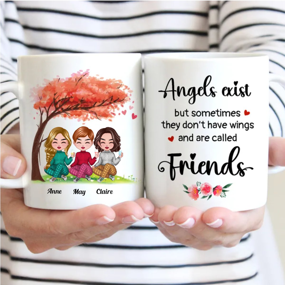 Friends - Angels Exist But Sometimes They Don't Have Wings And Are Called Friends (ver 1) - Personalized Mug - Makezbright Gifts