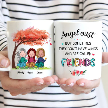 Friends - Angels Exist But Sometimes They Don't Have Wings And Are Called Friends (ver 2) - Personalized Mug - Makezbright Gifts