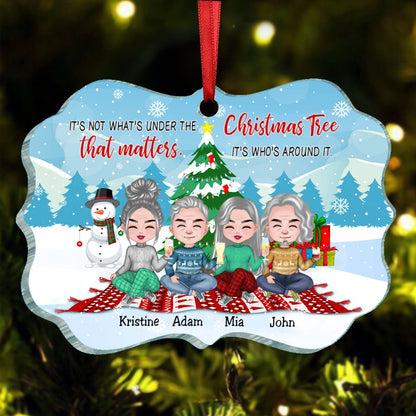 Friends - Best Friends Around The Christmas Tree - Personalized Acrylic Ornament - Makezbright Gifts