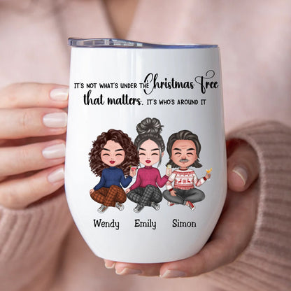 Friends - Best Friends Around The Christmas Tree - Personalized Wine Tumbler (LH) - Makezbright Gifts