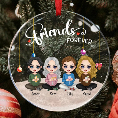 Friends - Friend Forever - Personalized Circle Ornament (TB) - Makezbright Gifts