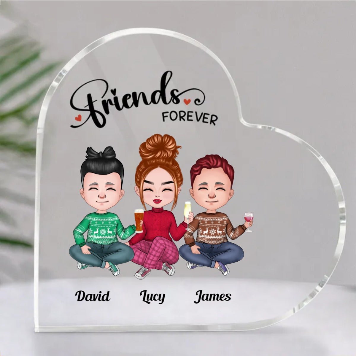 Friends - Friends Forever - Personalized Acrylic Plaque (LH) - Makezbright Gifts