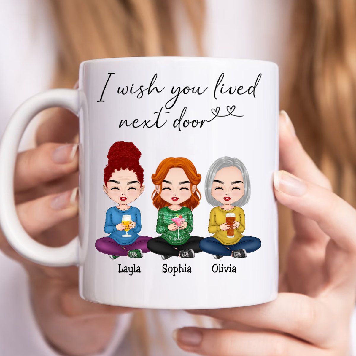 Friends - I Wish You Lived Next Door - Personalized Mug - Makezbright Gifts