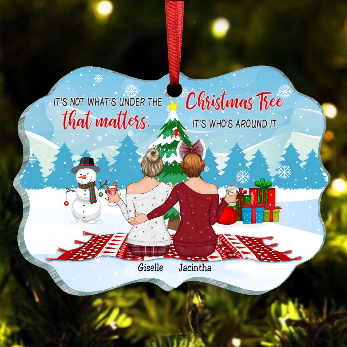 Friends - It’s Not What’s Under The Christmas Tree That Matters, It’s Who’s Around It - Personalized Acrylic Ornament (HN) - Makezbright Gifts