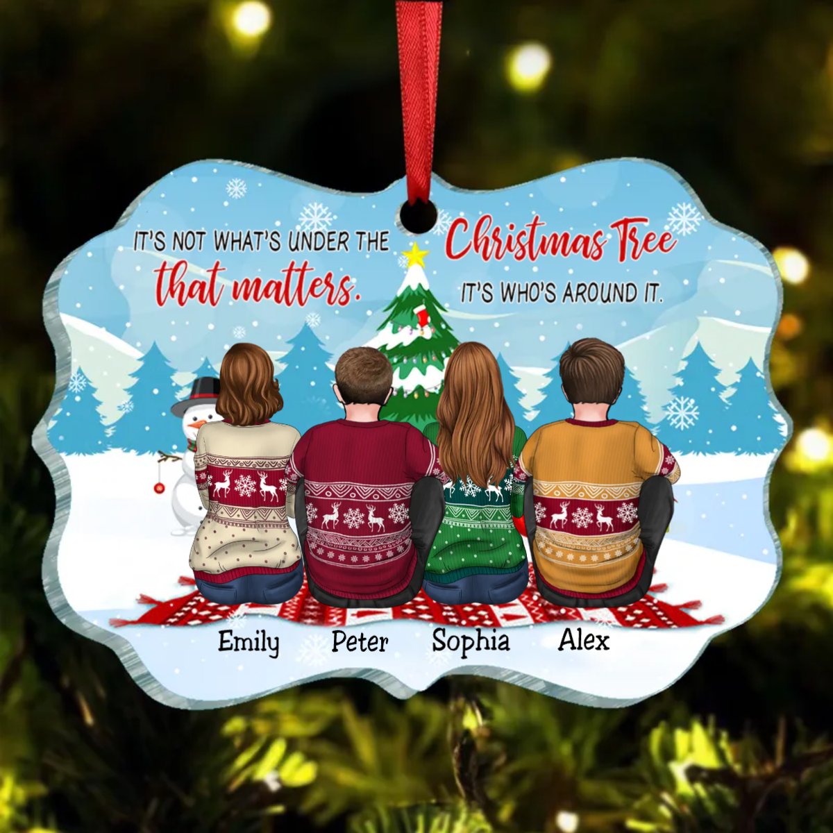 Friends - It’s Not What’s Under The Christmas Tree That Matters, It’s Who’s Around It - Personalized Ornament - Makezbright Gifts