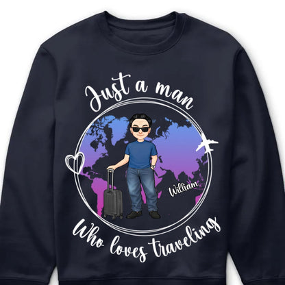 Friends - Just A Girl Boy Loves Traveling World Map - Personalized Unisex T - shirt, Hoodie, Sweatshirt - Makezbright Gifts