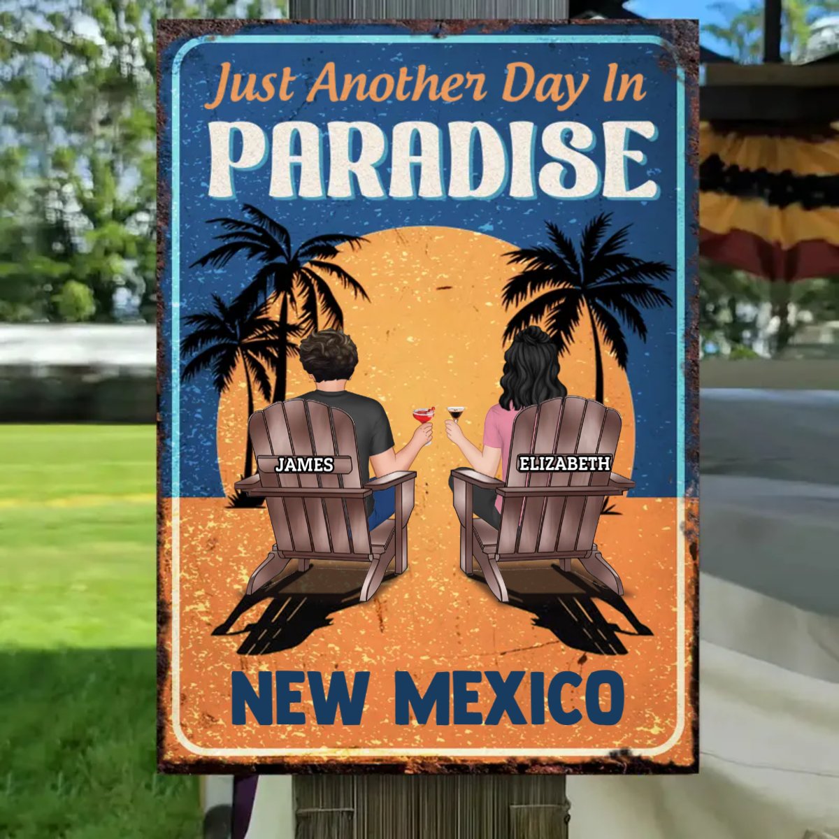 Friends - Just Another Day In Paradise - Personalized Classic Metal Signs - Makezbright Gifts