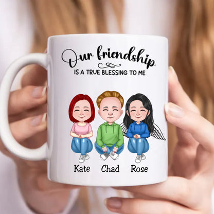 Friends - Our Friendship Is A True Blessing To Me - Personalized Mug - Makezbright Gifts