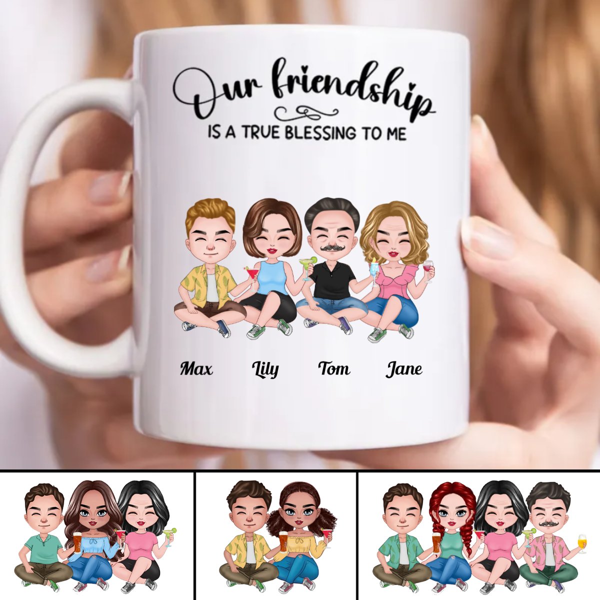 Friends - Our Friendship Is A True Blessing To Me - Personalized Mug (LL) - Makezbright Gifts