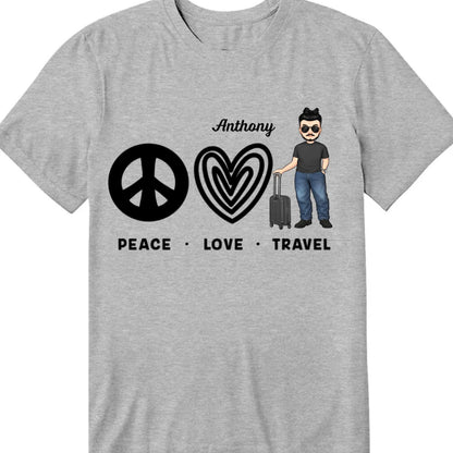 Friends - Peace Love Travel - Personalized Unisex T - shirt, Hoodie, Sweatshirt - Makezbright Gifts