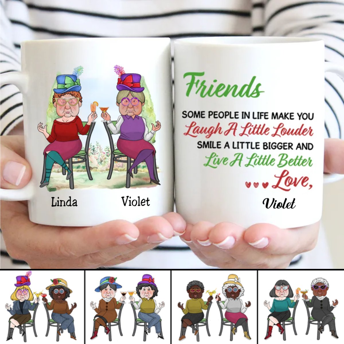 Friends - Smile A Little Bigger - Personalized Mug - Makezbright Gifts