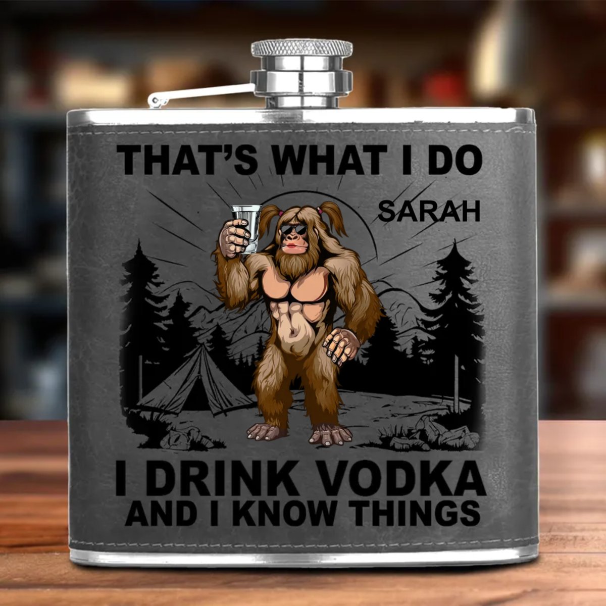 Friends - That's What I Do - Personalized Leather Flask - Makezbright Gifts