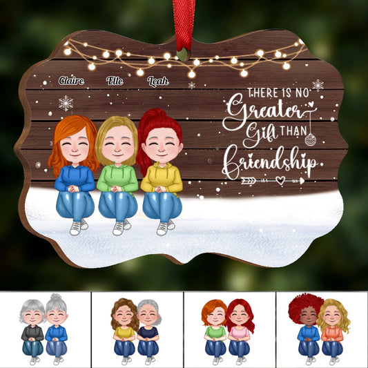 Friends - There Is No Greater Gift Than Friendship - Personalized Acrylic Ornament (Ver 2) - Makezbright Gifts