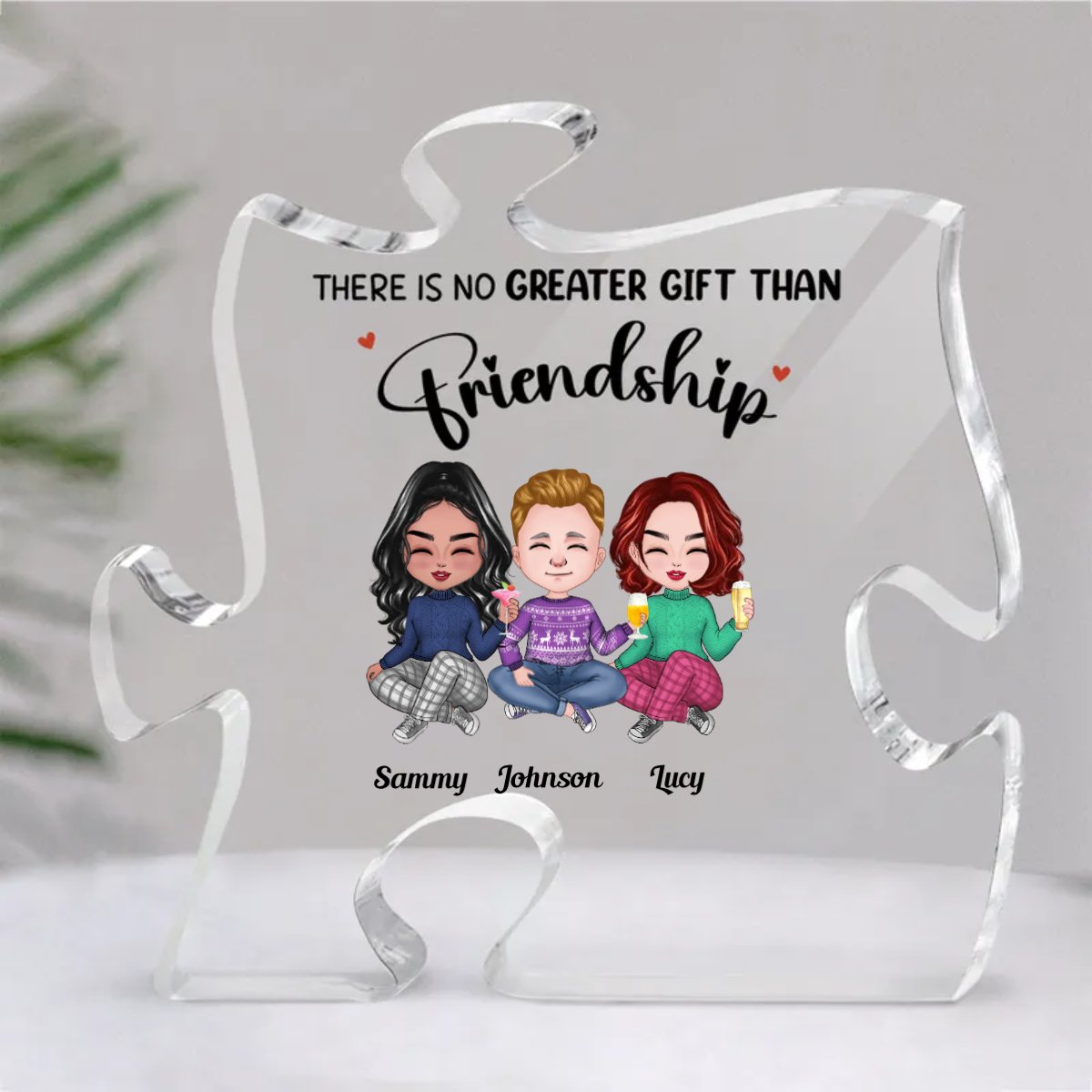 Friends - There Is No Greater Gift Than Friendship - Personalized Acrylic Plaque - Makezbright Gifts