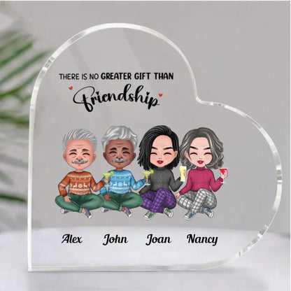 Friends - There Is No Greater Gift Than Friendship - Personalized Acrylic Plaque (LH) - Makezbright Gifts