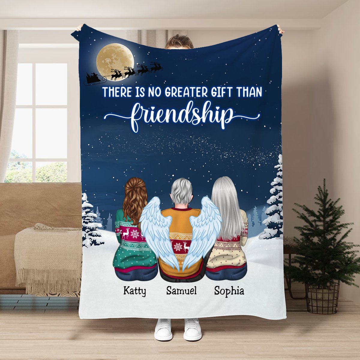 Friends - There Is No Greater Gift Than Friendship - Personalized Blanket - Makezbright Gifts