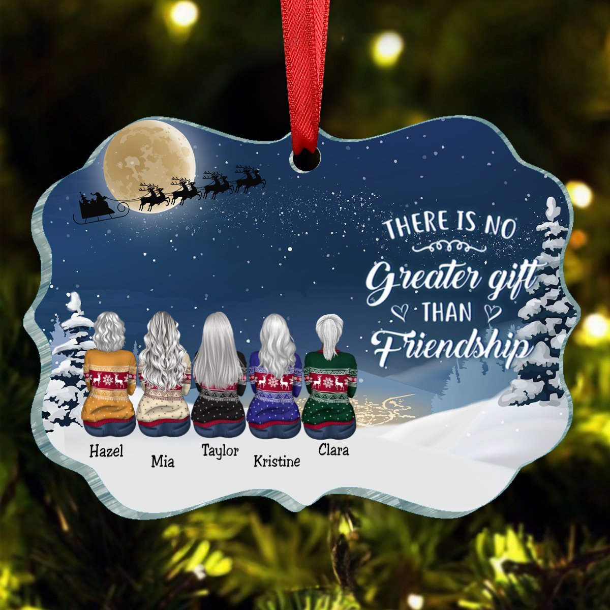 Friends - There Is No Greater Gift Than Friendship - Personalized Ornament - Makezbright Gifts