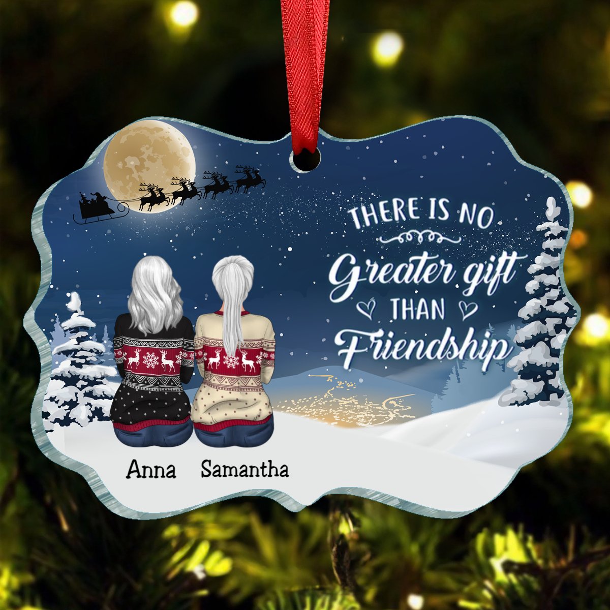 Friends - There Is No Greater Gift Than Friendship - Personalized Ornament - Makezbright Gifts